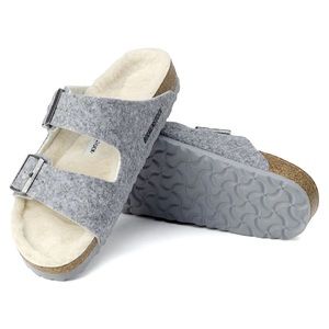 Birkenstock Women’s Arizona Rivet Logo Grey Felt Wool